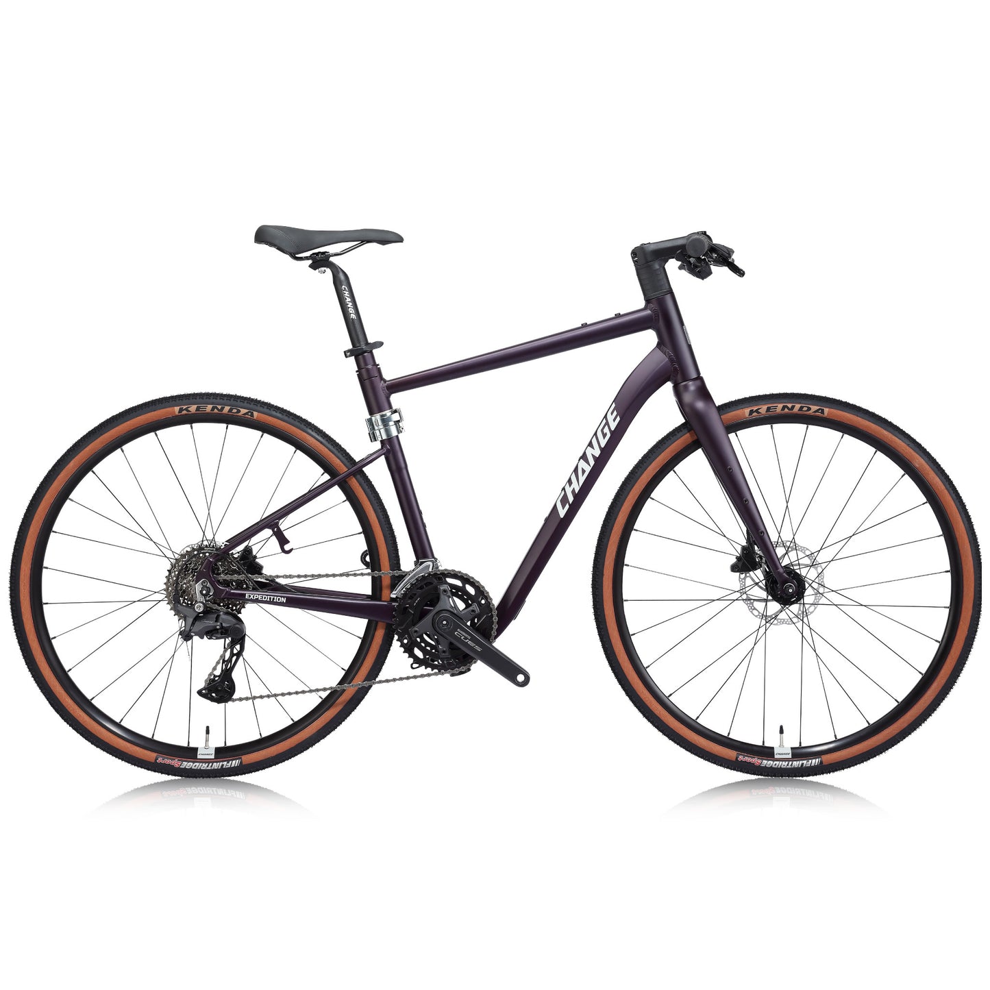 CHANGE GF-102P 公路折疊車 側視角 展示航太鋁合金流線造型與 CHANGE 專利三角結構