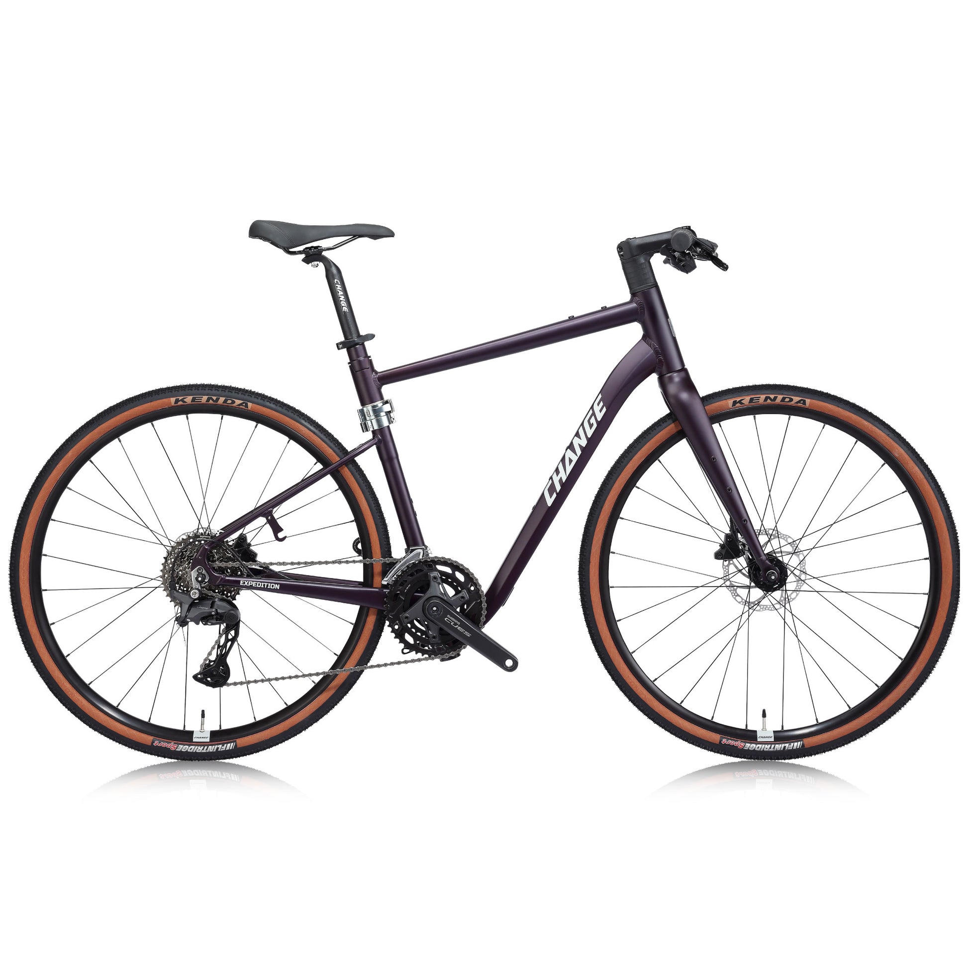 CHANGE GF-102P 公路折疊車 側視角 展示航太鋁合金流線造型與 CHANGE 專利三角結構