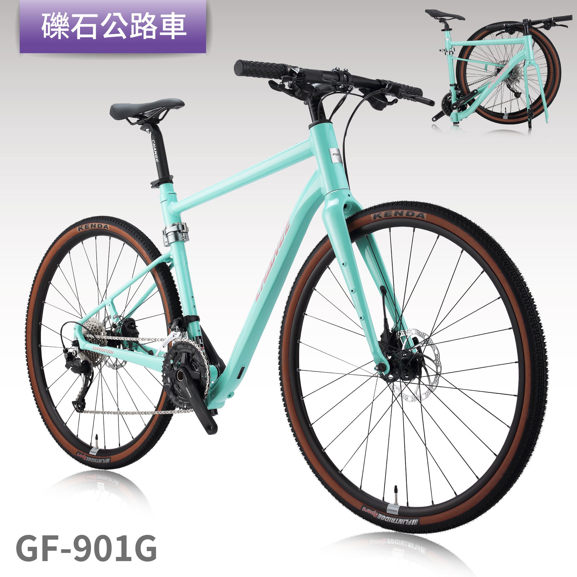 CHANGE GF-901G 700C 礫石公路折疊車 側面展示 台灣製 可加裝電動輔助套件