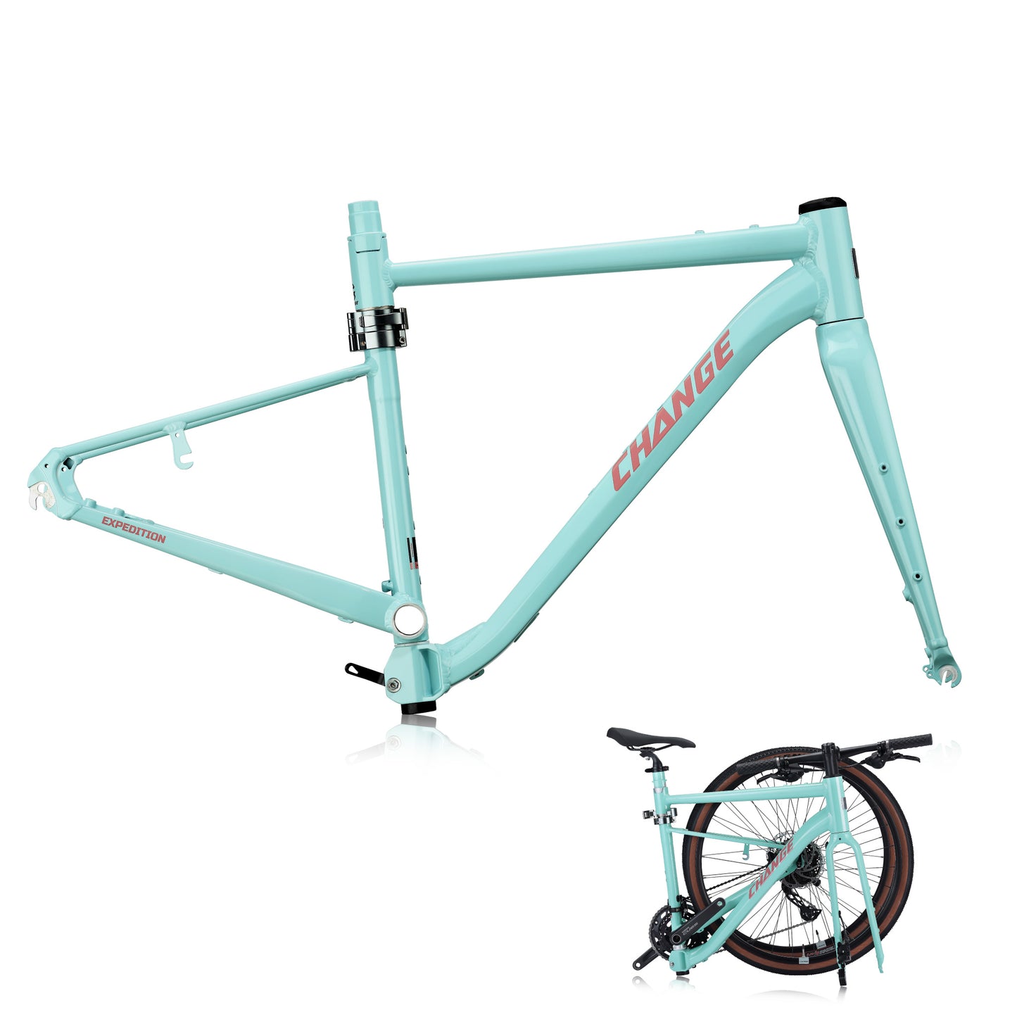 Folding Bike Frame GV-10G | Gravel Lightweight, E-bike Kit Compatible | CHANGE