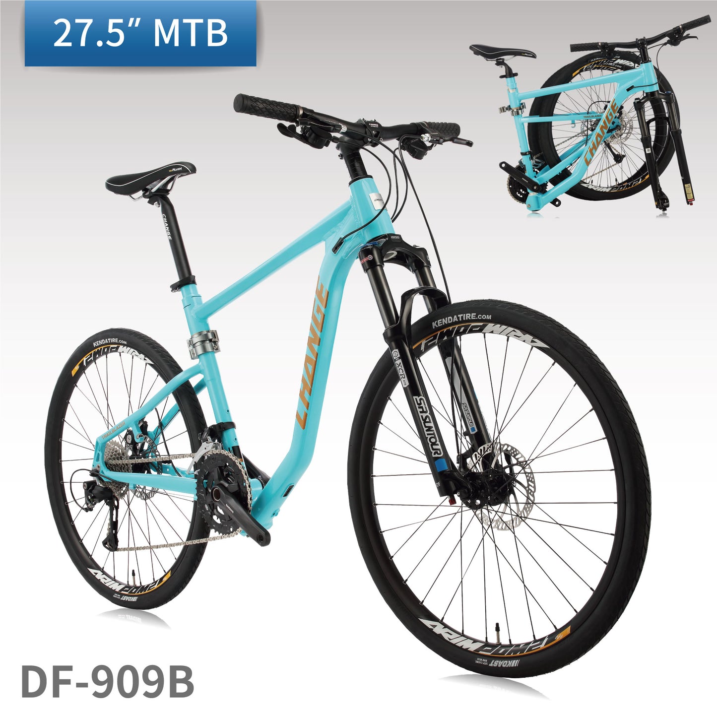 Folding Bicycle DF-909B | 27.5" Foldable MTB, Travel-Ready, Taiwan-Made  | CHANGE
