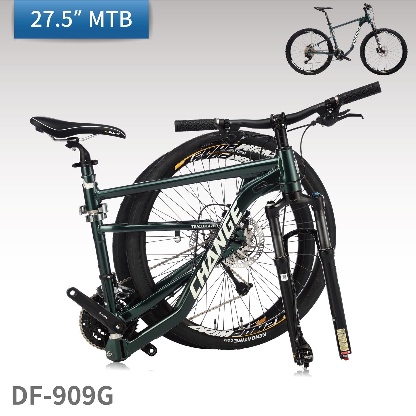 Foldable Bicycle DF-909G | 27.5" Foldable MTB, E-bike Kit Compatible | CHANGE